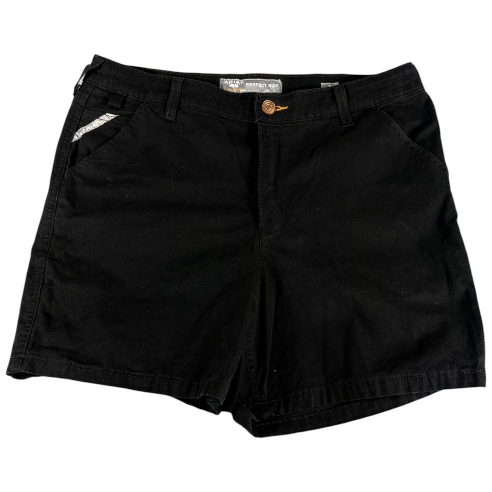 Ariat Rebar Perfect Rise Shorts Men's 32 Black Canvas Rugged Workwear Durable